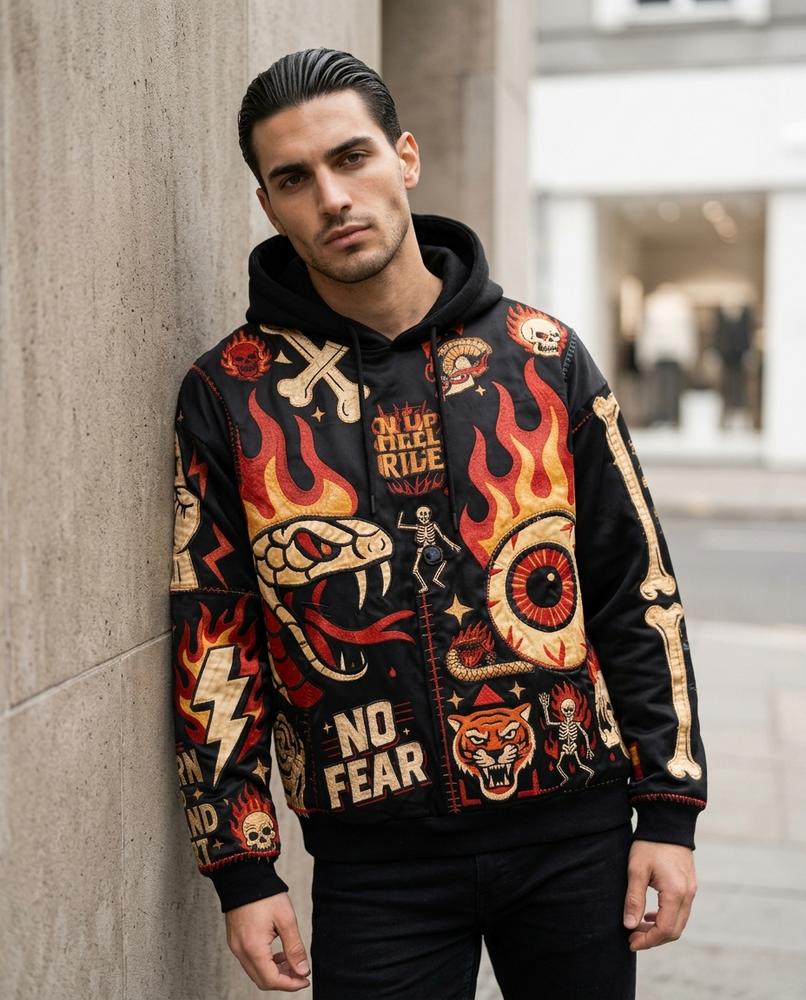 Zumieze - Arvar | Embroidered Appliquéd Jacket Men