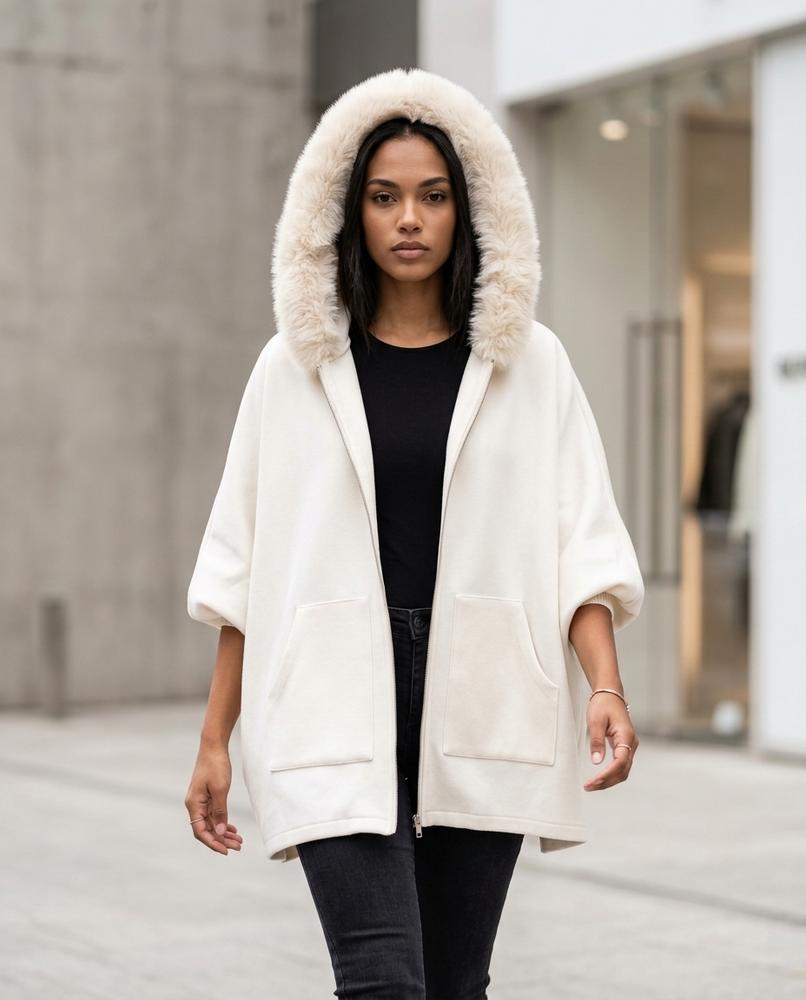 Zumieze - Lytor | Zip-Up Fur-Trimmed Knit Cardigan Women