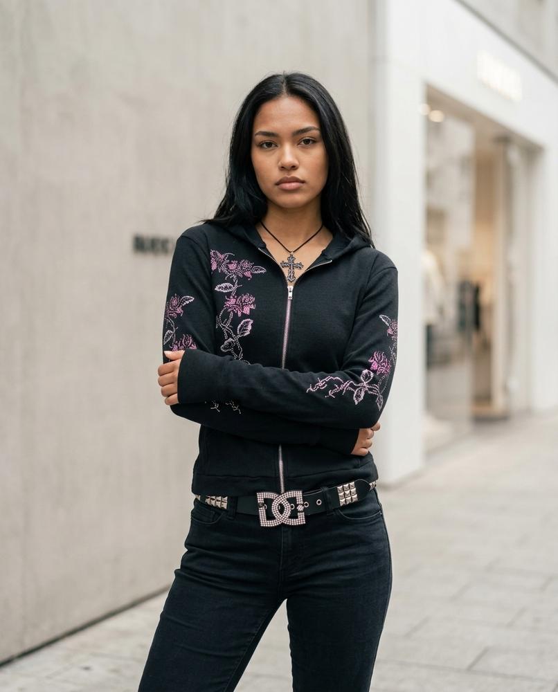 Zumieze - Dasan | Embroidered Zip-Up Hoodie Women