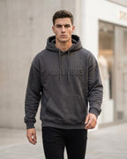 Zumieze - Alrev | Embossed Relaxed-Fit Hoodie Men