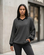 Zumieze - Nilan | Rib-Knit Striped Sleeve Sweater Women
