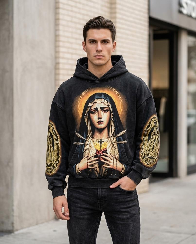 Zumieze - Nihal | Printed Washed Hoodie Men