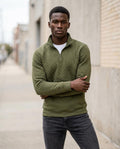 Zumieze - Zesan | Quilted Zip-Neck Sweatshirt Men