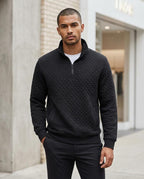 Zumieze - Zesan | Quilted Zip-Neck Sweatshirt Men