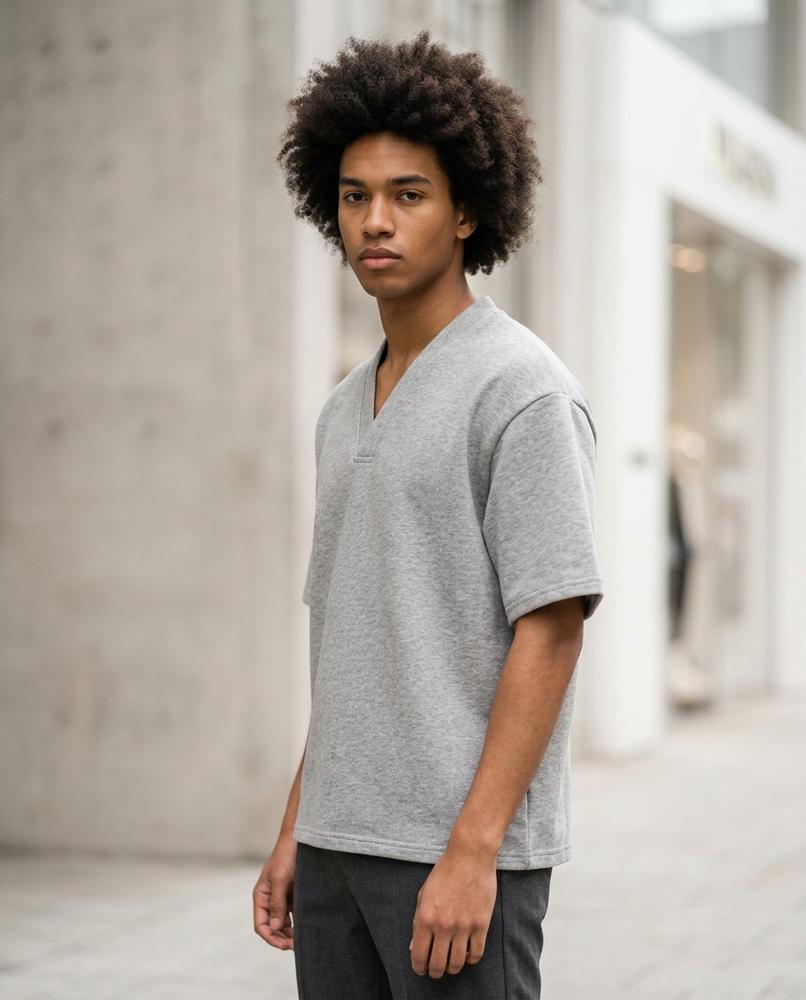 Zumieze - Nizan | V-Neck Short-Sleeved Sweatshirt Men