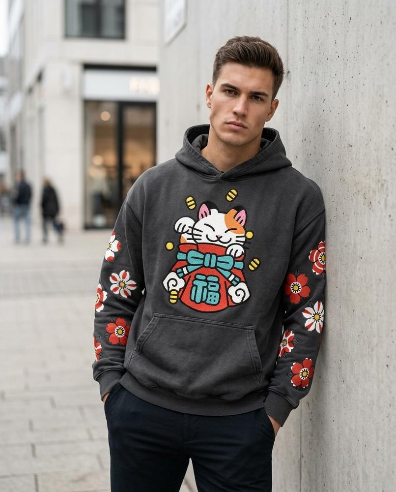 Zumieze - Lyken | Printed Washed Hoodie Unisex