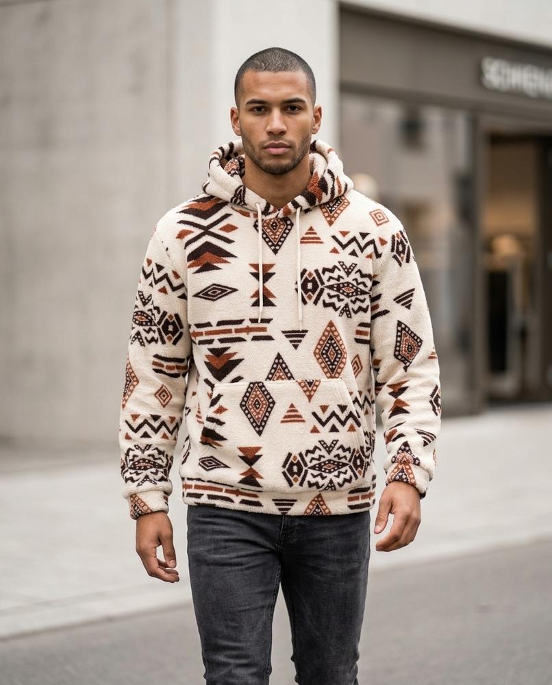 Zumieze - Vesel | Plush Patterned Hoodie Men