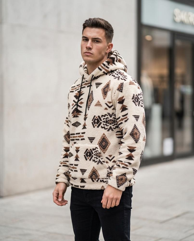 Zumieze - Vesel | Plush Patterned Hoodie Men