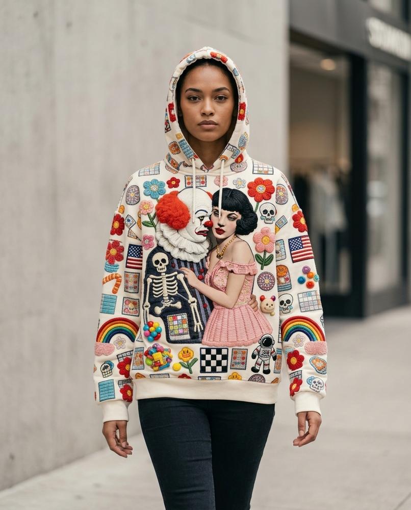 Zumieze - Zerel | Embroidered Multicolor Hoodie Unisex