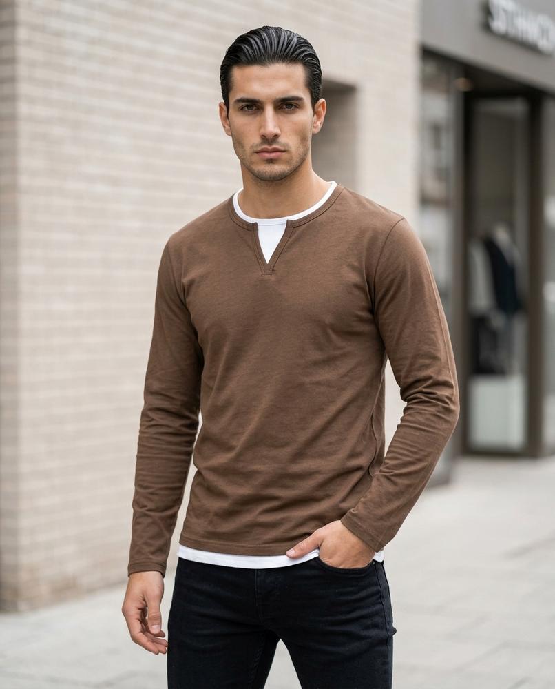 Zumieze - Ellar | Long-Sleeved Layered-Look T-Shirt Men