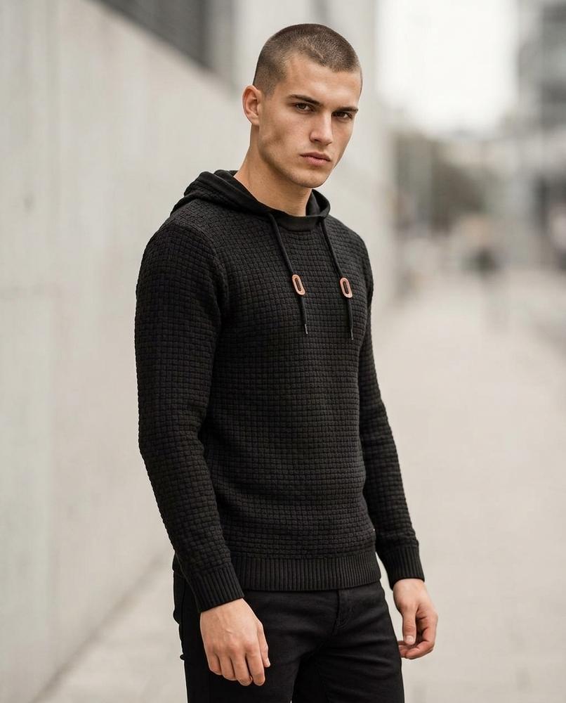 Zumieze - Savan | Waffle-Knit Relaxed-Fit Hoodie Men