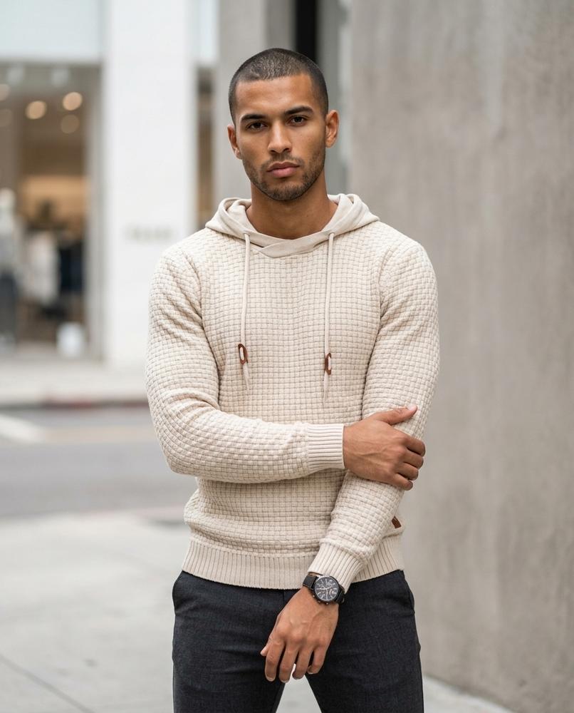 Zumieze - Savan | Waffle-Knit Relaxed-Fit Hoodie Men