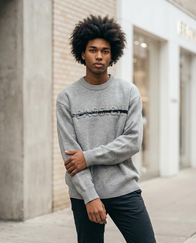 Zumieze - Salan | Textured Crewneck Sweater Men