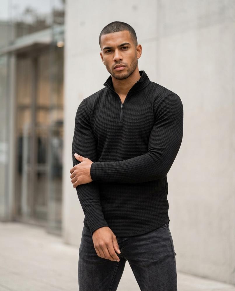 Zumieze - Nenal | Textured Quarter-Zip Sweater Men