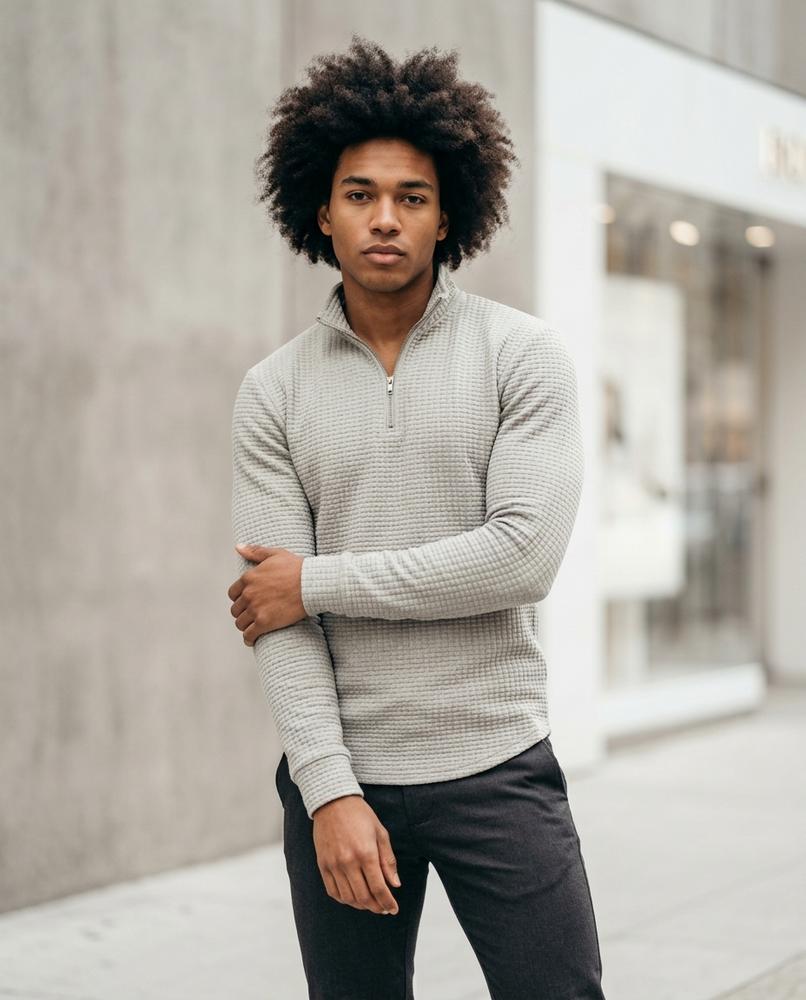 Zumieze - Nenal | Textured Quarter-Zip Sweater Men
