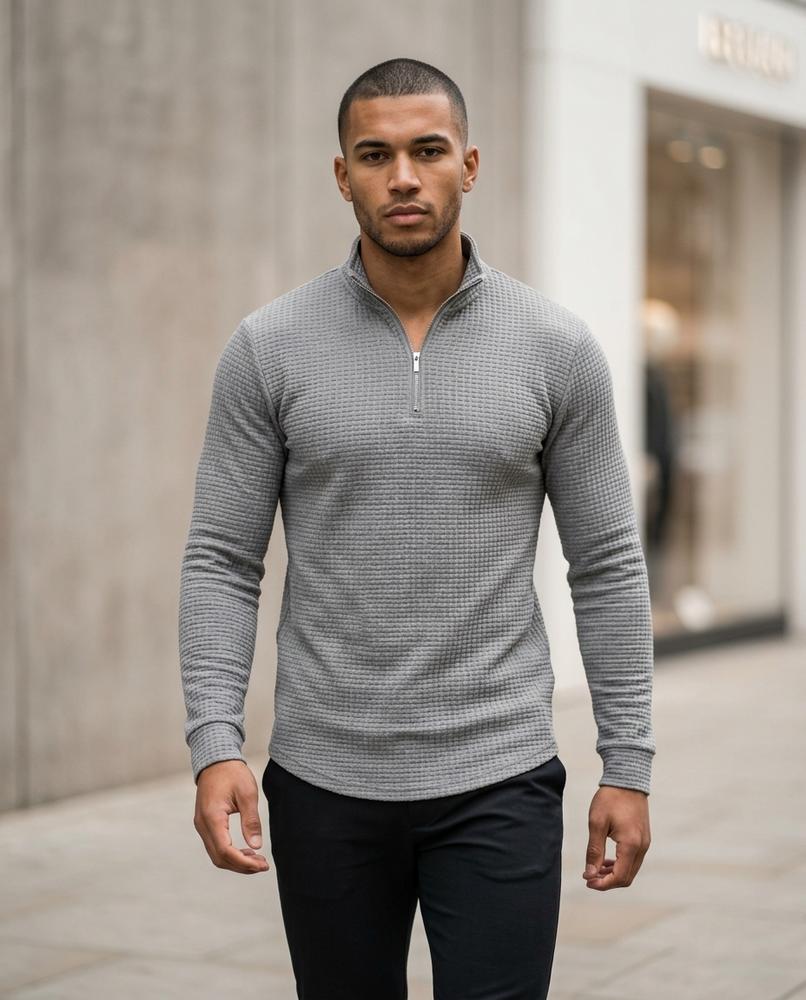 Zumieze - Nenal | Textured Quarter-Zip Sweater Men