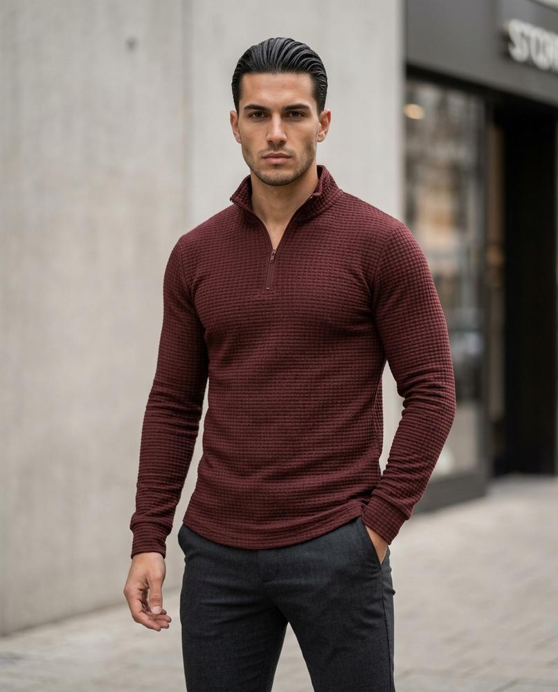 Zumieze - Nenal | Textured Quarter-Zip Sweater Men