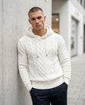 Zumieze - Lesen | Cable-Knit Hooded Sweater Men