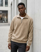 Zumieze - Zamar | Quarter-Zip Stone-Washed Sweatshirt Men