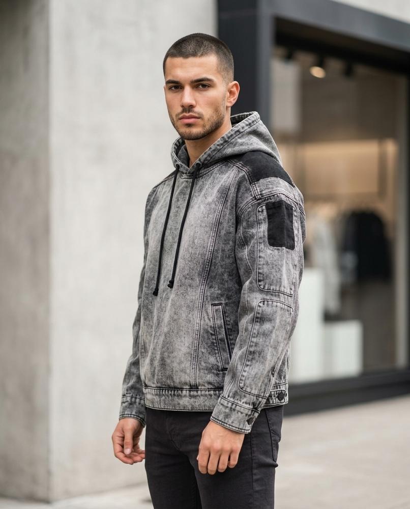 Zumieze - Lomon | Acid-Washed Hooded Jacket Men
