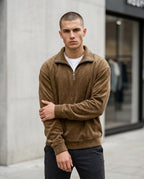 Zumieze - Zamar | Quarter-Zip Stone-Washed Sweatshirt Men