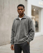 Zumieze - Zamar | Quarter-Zip Stone-Washed Sweatshirt Men