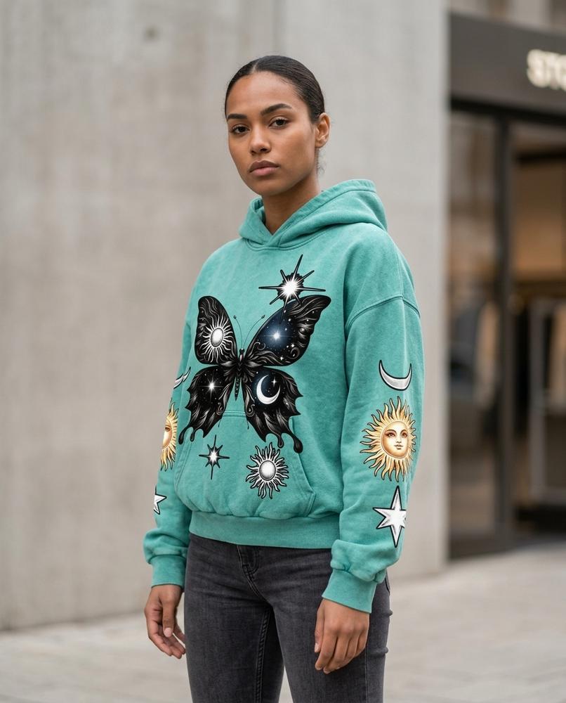 Zumieze - Damar | Printed Relaxed-Fit Hoodie Women