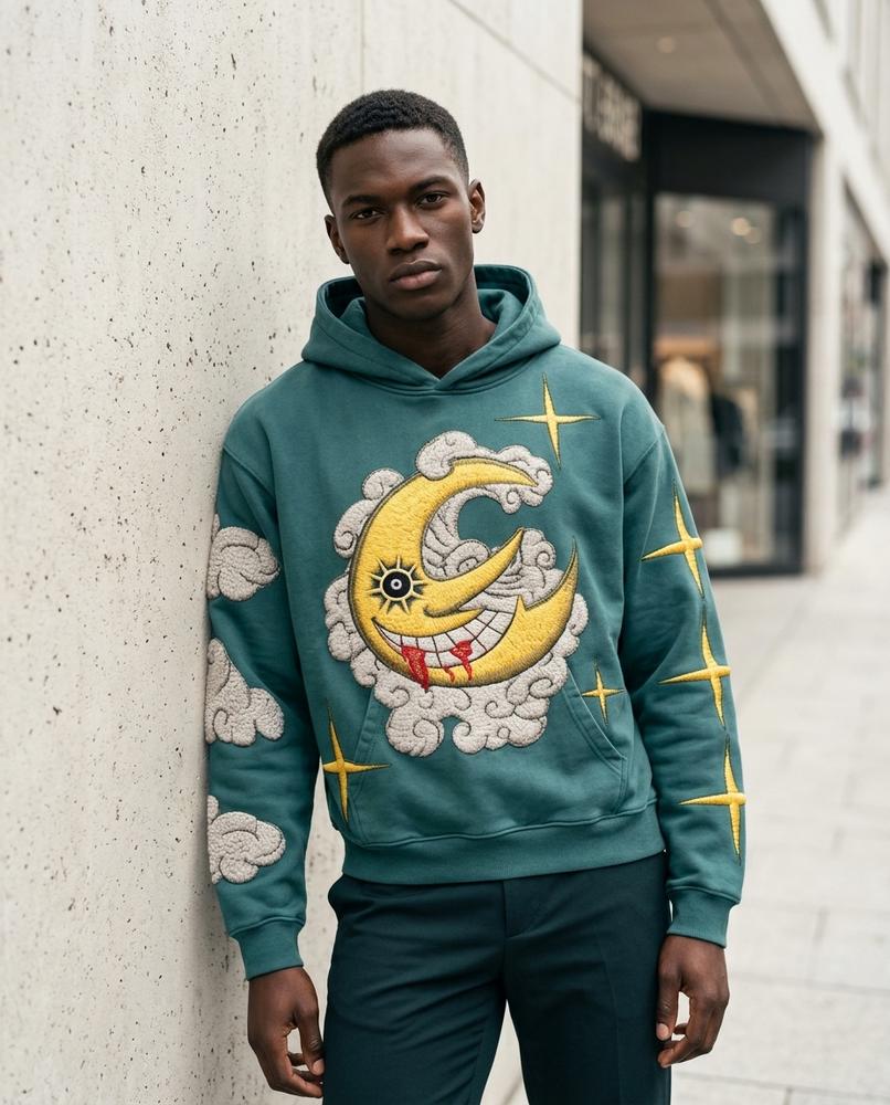 Zumieze - Arvan | Embroidered Pullover Hoodie Men