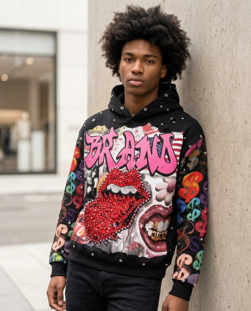 Zumieze - Taram | Studded Appliquéd Hoodie Unisex