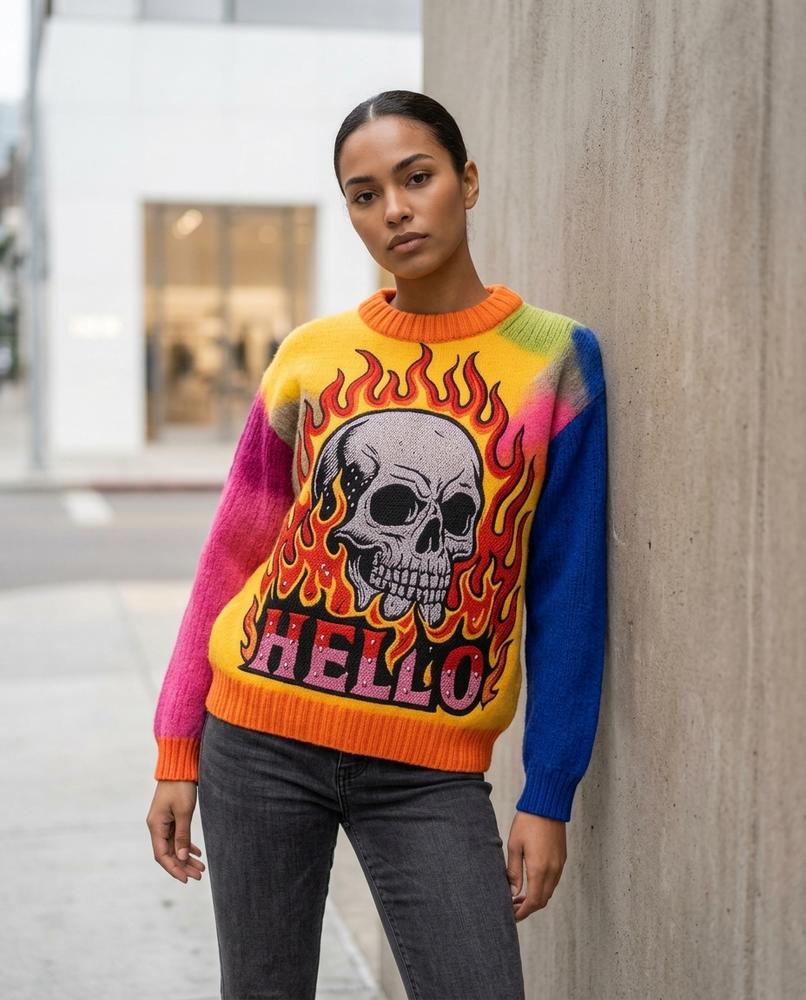 Zumieze - Riven | Color-Block Embellished Sweater Women