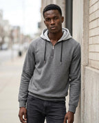 Zumieze - Lalev | Two-Tone Quarter-Zip Hoodie Men