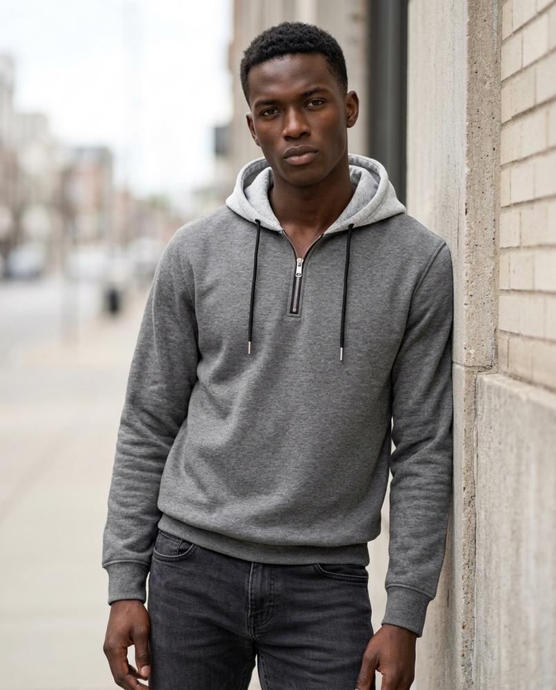 Zumieze - Lalev | Two-Tone Quarter-Zip Hoodie Men