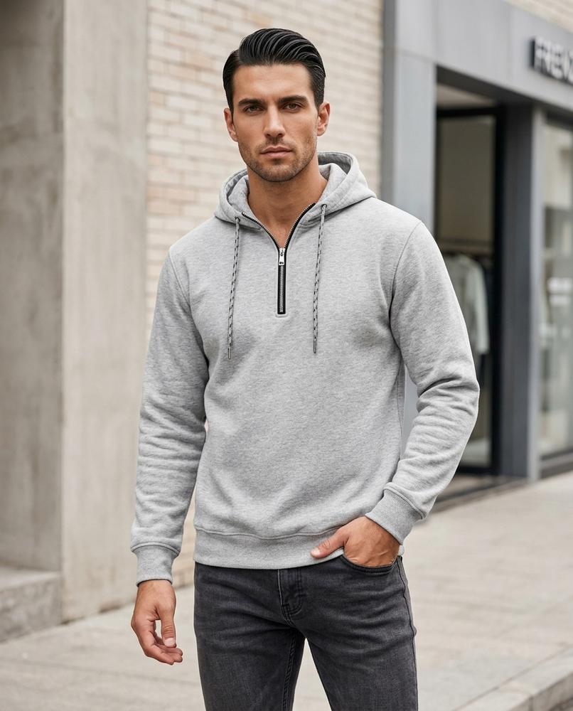 Zumieze - Lalev | Two-Tone Quarter-Zip Hoodie Men