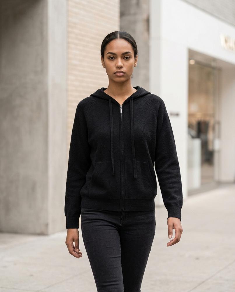 Zumieze - Almon | Knitted Zip-Up Hoodie Unisex