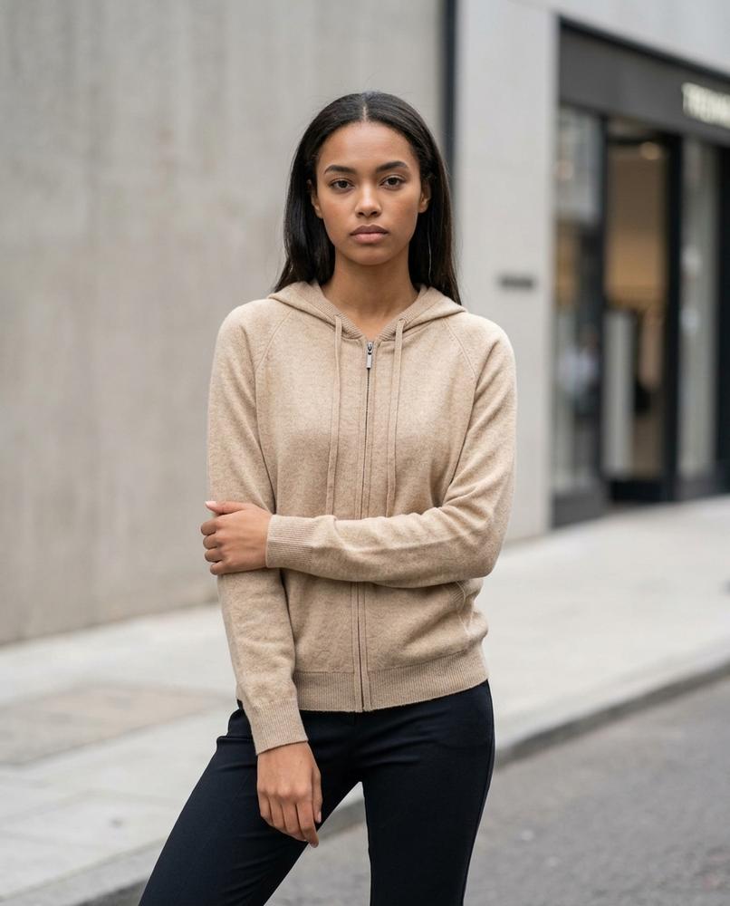 Zumieze - Almon | Knitted Zip-Up Hoodie Unisex