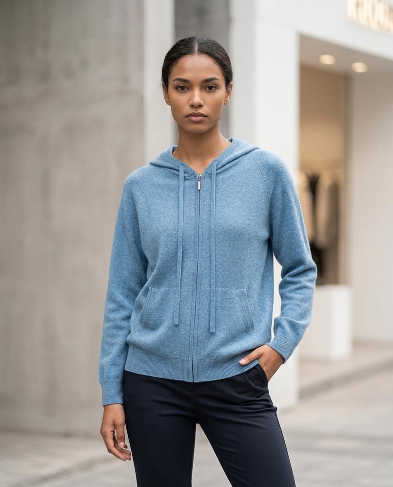 Zumieze - Almon | Knitted Zip-Up Hoodie Unisex