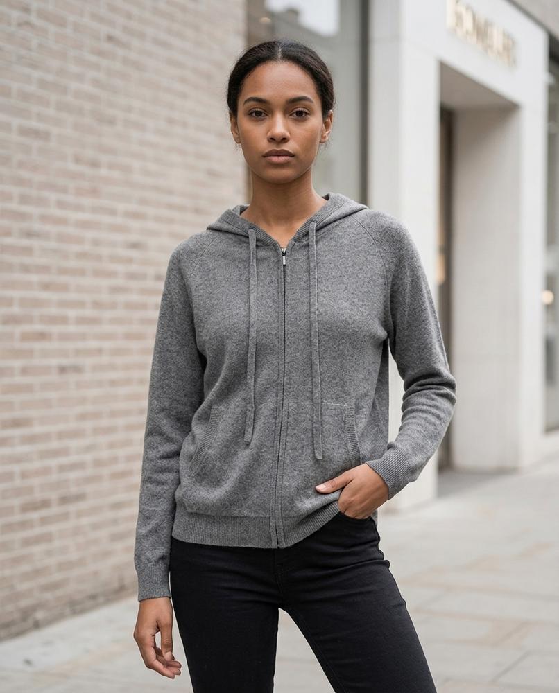 Zumieze - Almon | Knitted Zip-Up Hoodie Unisex