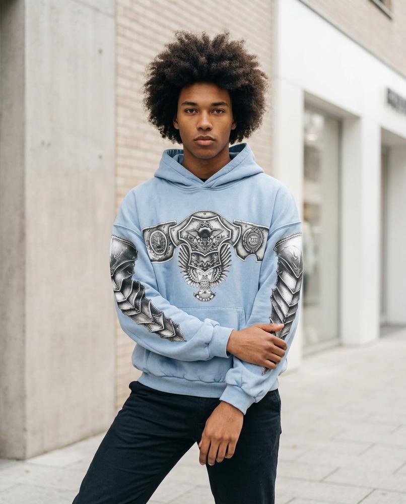 Zumieze - Catir | Printed Acid-Washed Hoodie Men