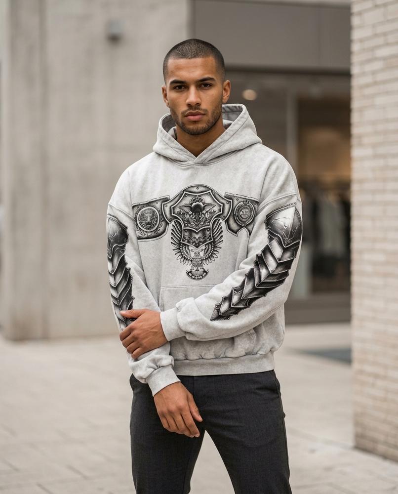 Zumieze - Catir | Printed Acid-Washed Hoodie Men