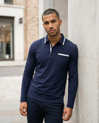 Zumieze - Mamir | Long-Sleeved Contrast-Trim Shirt Men