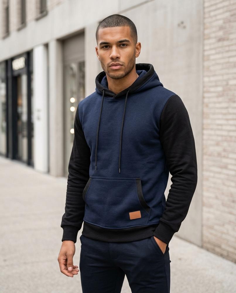 Zumieze - Alnav | Two-Tone Slim-Fit Hoodie Men