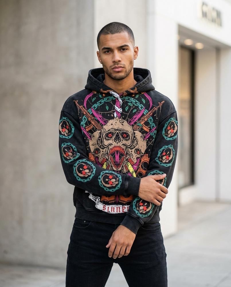 Zumieze - Tiran | Printed Long-Sleeved Hoodie Men