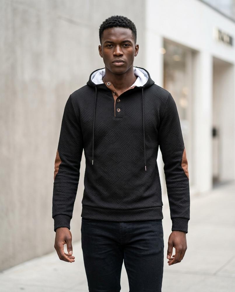 Zumieze - Lamor | Textured Buttoned Hoodie Men