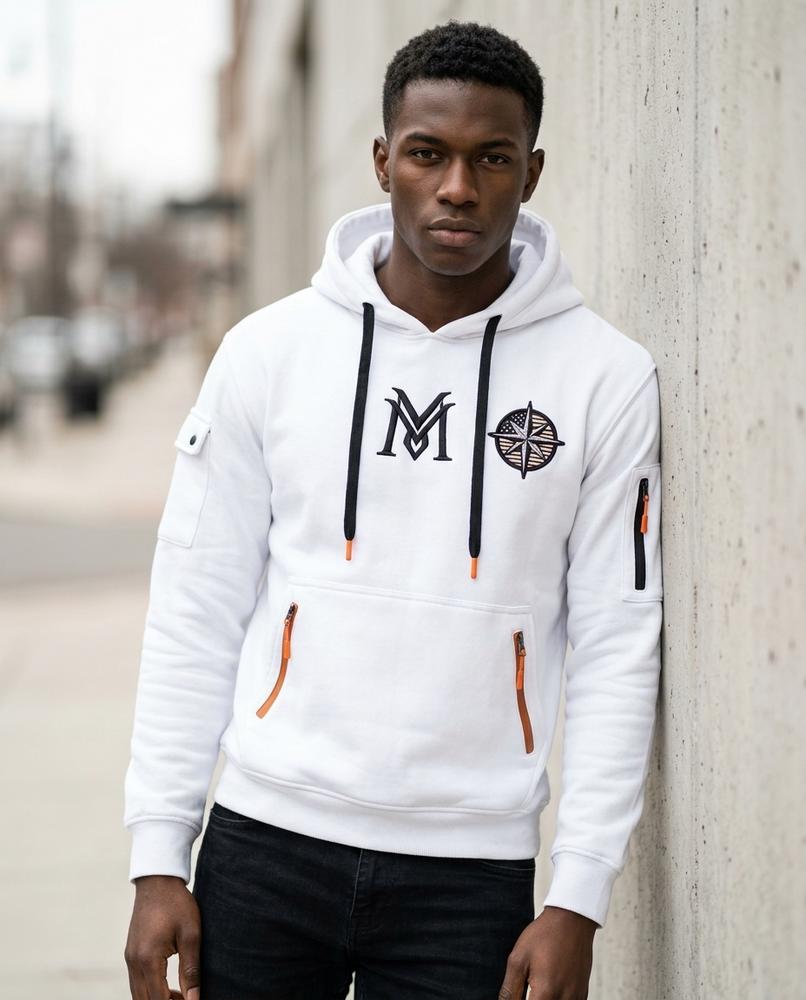 Zumieze - Rorel | Quarter-Zip Embroidered Hoodie Men