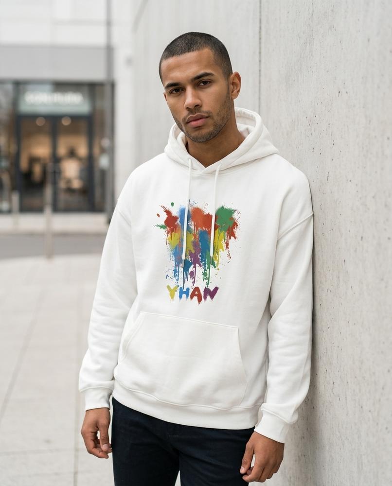 Zumieze - Calen | Printed Fleece-Lined Hoodie Men