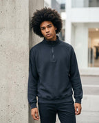 Zumieze - Lolen | Ribbed Zip-Neck Sweatshirt Men