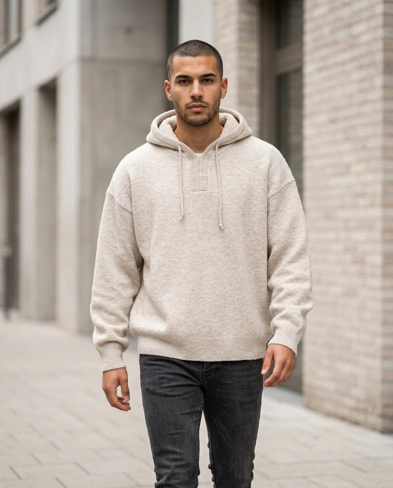 Zumieze - Titir | Knitted Relaxed Fit Hoodie Men