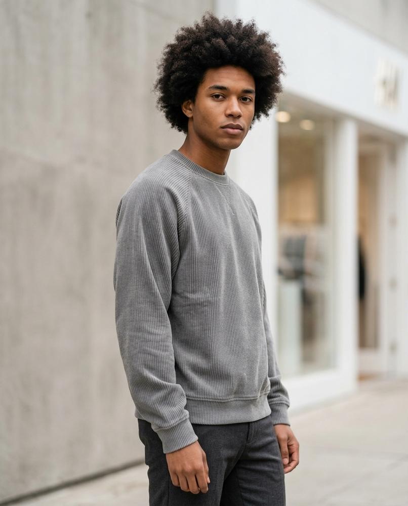 Zumieze - Rasol | Corduroy Raglan Sleeve Sweatshirt Men