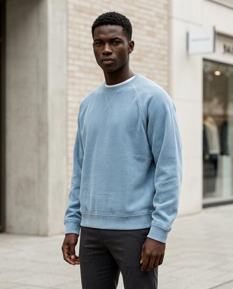 Zumieze - Rasol | Corduroy Raglan Sleeve Sweatshirt Men