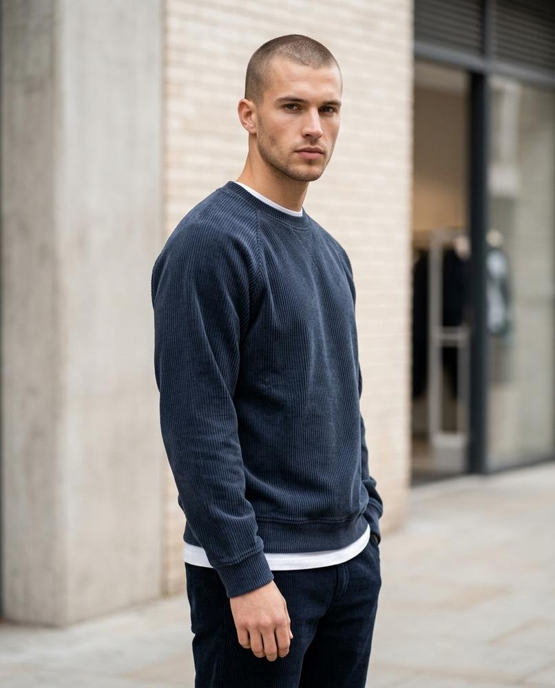 Zumieze - Rasol | Corduroy Raglan Sleeve Sweatshirt Men